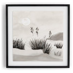 Four Hands - Dunes By Kelly Colchin - Calming dunes, captured in art. Printed on watercolor paper and framed within black-washed American maple, for a museum-quality look. Handmade in Austin, Texas.