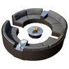 Arden Eclipse 7 Piece Round Sectional Set, Charcoal Cushions