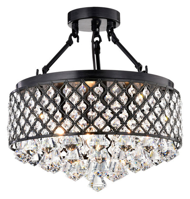 Mina Crystal Semi Flush Mount Contemporary Ceiling Mina Crystal Semi Flush Mount