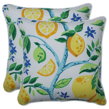 Lemon Tree Yellow 16.5-inch Throw Pillow, Set of 2
