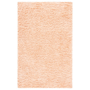 Safavieh Faux Sheep Skin Fss235U Solid Color, Shag Rug, Light Pink, 4'x6'