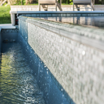 Infinity Edge Fiberglass Pool with Automatic Cover