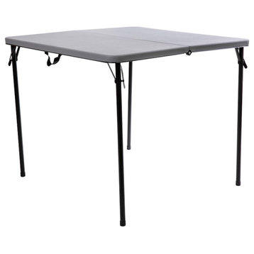 Flash Furniture 34SQ Plastic Fold Table, Gray