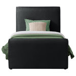 Meridian Furniture - Sloan Black Velvet Full Bed, Black, Twin - Cuddle up and rest from the welcoming confines of this Sloan velvet bed. This stunningly beautiful bed is just the thing for a bedroom makeover that turns heads. The bed's headboard, footboard and sides are covered in the softest rich black velvet for a striking look that is elegantly contemporary in your master bedroom suite or other space. The curved design of the headboard and footboard add visual interest, and the design features a sturdy frame for dependable use.