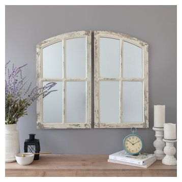 Jolene Arch Window Pane Mirrors, Set of 2