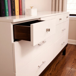White laquer and walnut dresser - Dressers