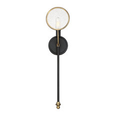Drake 1-Light Adjustable Sconce, Vintage Black/Warm Brass