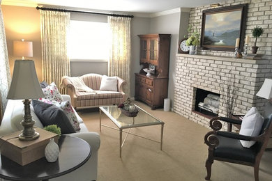 Small transitional home design photo in Wichita