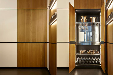 This is an example of a contemporary kitchen in London.