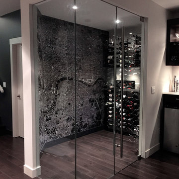 Wine Cellar with London Map Wallpaper
