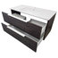Luna 4-Piece Wall-Mounted Bathroom Vanity, Dark Brown, 81 cm