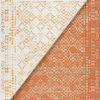 Monique Transitional Moroccan Reversible Area Rug, Orange & Cream, 2' X 3'