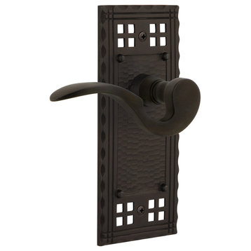 Craftsman Plate With Manor Lever, Oil-Rubbed Bronze, Passage, Non-Handed