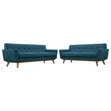 Modway EEI-1348-AZU Engage Loveseat and Sofa Set of 2, Azure