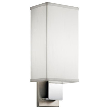 Santiago 1-Light Wall Sconce, Brushed Nickel and Chrome, LED