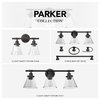 Parker 3-Light Oil Rubbed Bronze Vanity Light With Clear Glass Shades