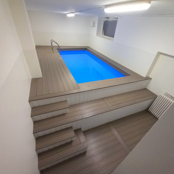 Piscina dentro casa a Milano nel seminterrato.