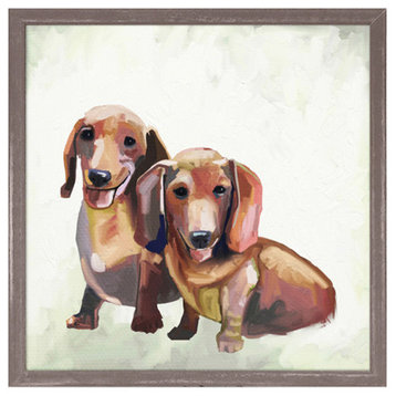 "Best Friend - Dachshund Duo" Mini Framed Canvas by Cathy Walters