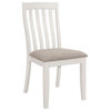 Pemberly Row Farmhouse Wood Side Chairs in Off White and Light Brown