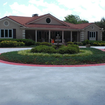 Driveway with Brick Stamped Accents