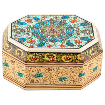 Novica Handmade Persian Garden Decorative Wood Box