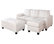 Lyssa Sectional Sofa Reversible Chaise and Ottoman, White