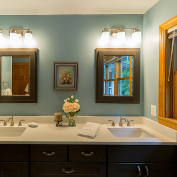 Double sink vanity bathroom remodel.
