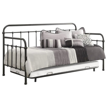 Coaster Livingston Transitional Metal Daybed with Trundle in Dark Bronze
