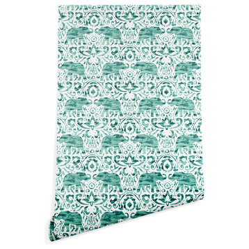 Deny Designs Jacqueline Maldonado Elephant Green Wallpaper, Green, 2'x4'