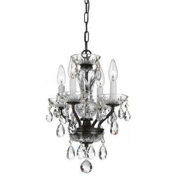 Crystorama 5534EBCLS Four Light Chandelier Traditional Crystal Bronze