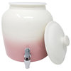 Porcelain Beverage Dispenser With Lid, 2.5 Gallon, Gradient Pink
