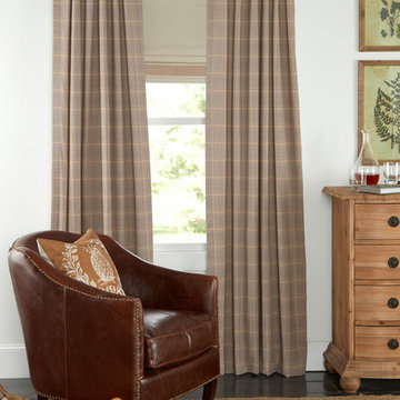 Bennett Check Rod Pocket Curtains with Back Tabs