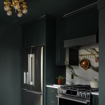 Custom Kitchen Rebuild: Dark Cabinetry, Quartz, and a Record Room Below