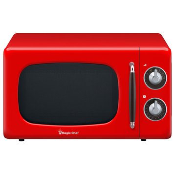 0.7-Cu. Ft. 700W Retro Countertop Microwave Oven, Red