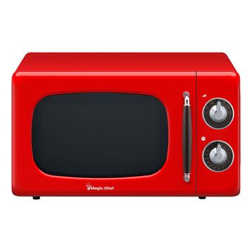 0.7-Cu. Ft. 700W Retro Countertop Microwave Oven, Red