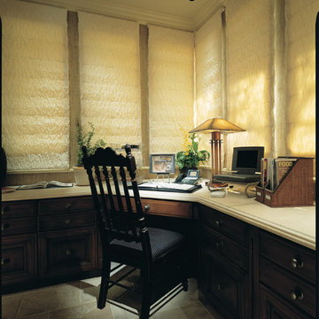 Serena® Motorized Shades in the Home Office.