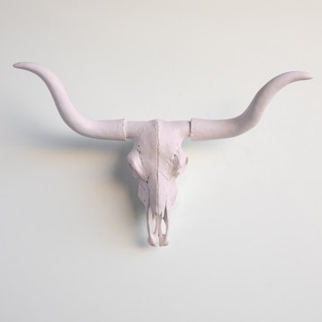 Large Faux Skull Texas Longhorn, Pink
