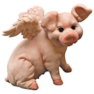 Hog Heaven Flying Pig Statue - Sitting Pig