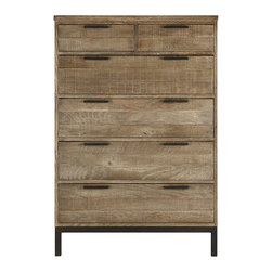 Palmer Oak 2 Over 4 Dresser - Beds