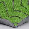Beaded Green Chevron 18"x18" Art Silk Green Pillow Cases, Machu Picchu