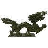 Chinese Green Stone Carved Dragon Fengshui Figure Large Hws1041A