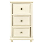 StyleCraft - Egg Shell Three Drawer Side Table 13"Wx30"H16"D - The StyleCraft Three Drawer Side Table is a staple piece that goes with any style of decor. This three drawer side table can be used as a side table in your living room or a nightstand in the bedroom. This piece is painted egg shell white and is made from acacia wood and MDF.