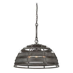 Three Light Raw Steel Pendant - Pendant Lighting