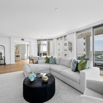 Curved Living Room with Waterfront Views — Tessera Sarasota