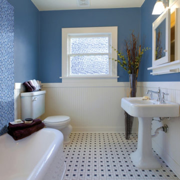 Bathroom Wall- Hawaiian Sky 1X1X4mm Glass Mosaic