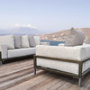 Solis Nubis 3-Piece Patio Sofa Set, Black With Pebble Cream and Oyster Pillows