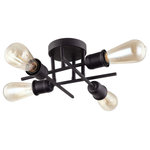Dainolite - 4-Light Semi-Flush Mount, Espresso Finish - 4 Light Flush Mount, Espresso Finish Bulb Type:E26 Number of Bulbs:4 Bulbs Included:Bulbs Not Included UL Listed:UL Listed Bult Wattage:40 Hardwire or Plug:,Hardwire