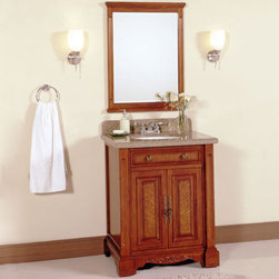 Antique 28 inch Bathroom Vanity Solid Granite Top - Bathroom Vanities And Sink Consoles