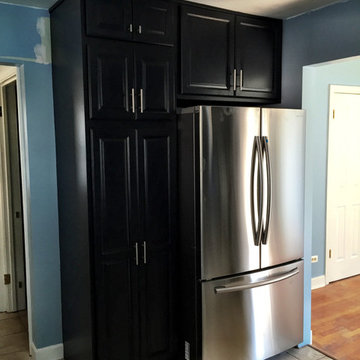 Oak cabinets refinished to espresso