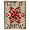 Let It Snow Wood Sign, 12"x16", Planked